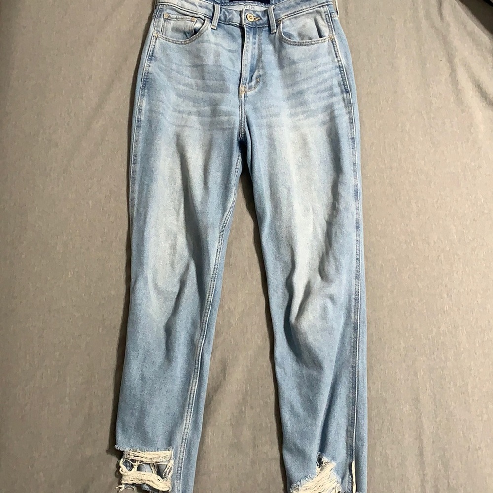 Hollister high rise, light blue, mom jeans